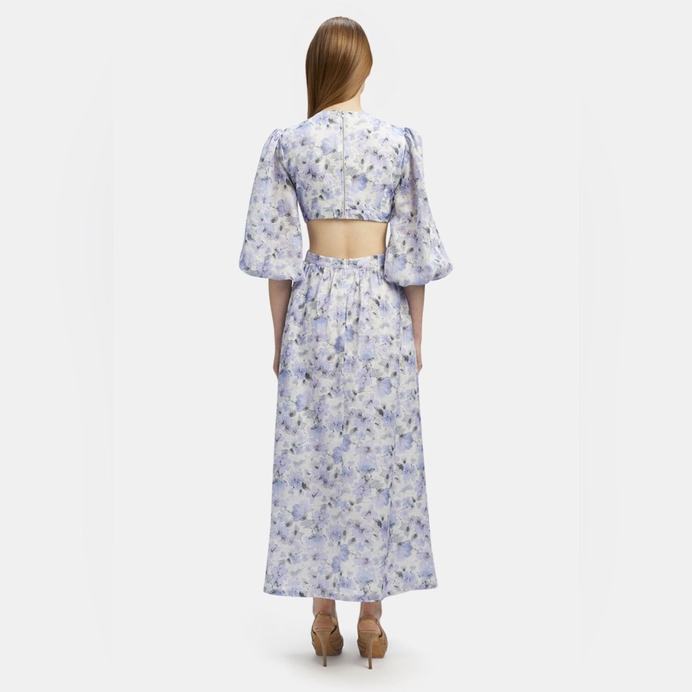 Bardot NWOT Romantic Puff Sleeve Cut Out Floral Maxi Summer Resort Dress (XL) - Picture 12 of 12